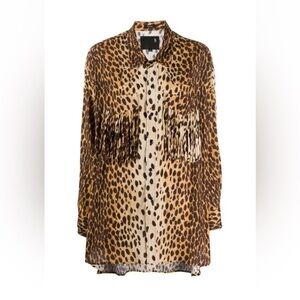 R13 oversized leopard-print shirt